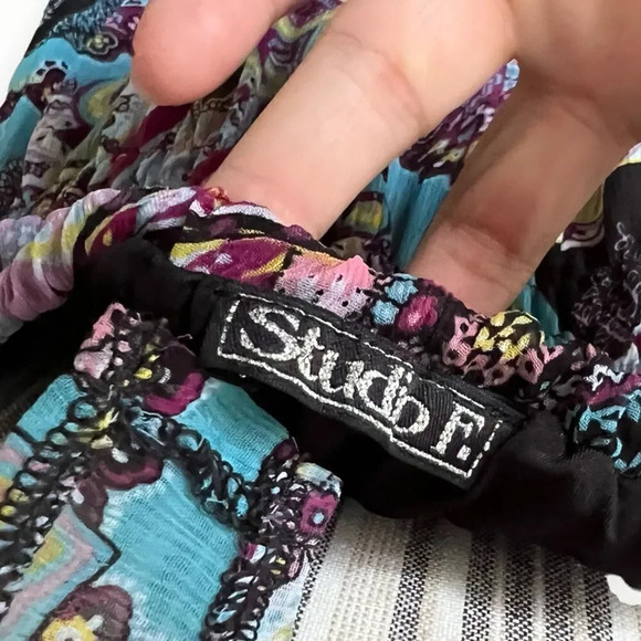 STUDIO F | Multicolored | Halter Smocked Waist Printed Dress - Picture 12 of 13